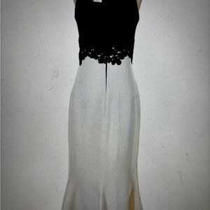 Elegant Black and White Lace Dress